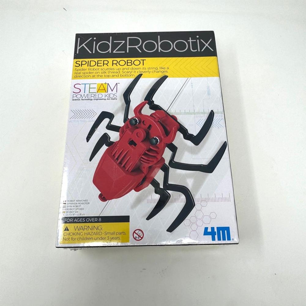 4M KidzRobotix Spider Robot STEAM Science Kit Red Plastic Build Your Own Toy NEW